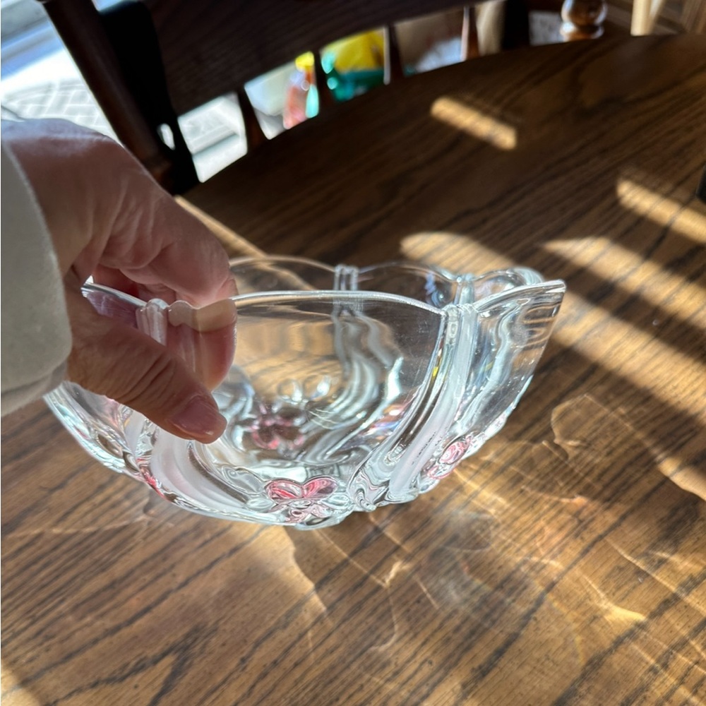 Mikasa  bowl with pink colored flowers